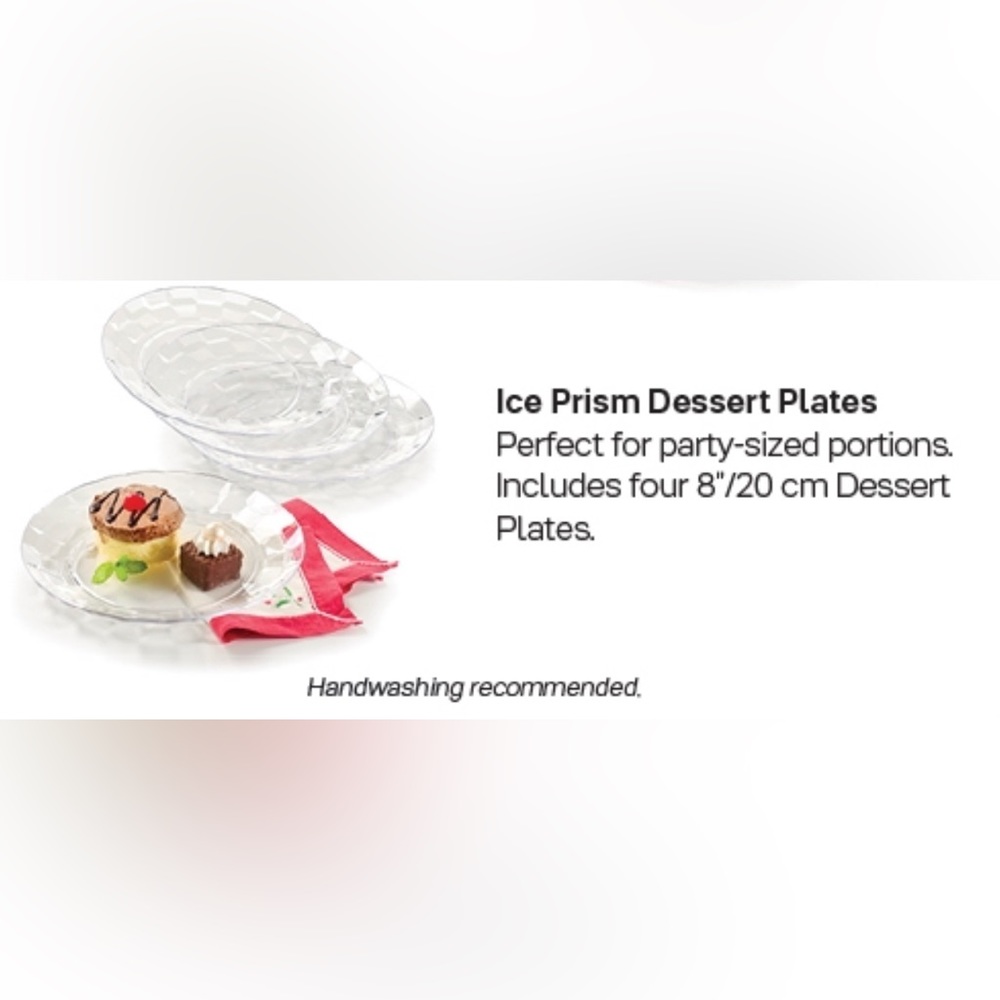 Tupperware Ice Prism Dessert Plates 4pc Set